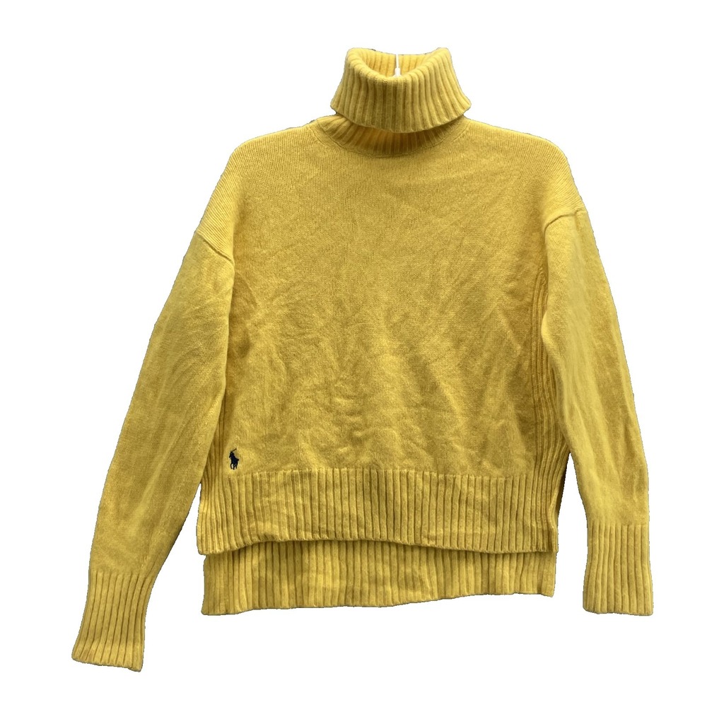 Polo Ralph Lauren Sweater Women Small Turtle Neck Cashmere Wool Blend Preppy 90s